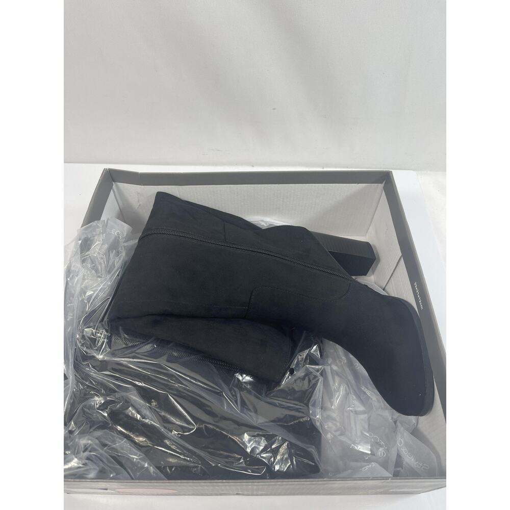 Style&Co Boots Womens Size 8 Black ADDYYF Wide Calf Faux Suede Block Heel - Picture 11 of 13
